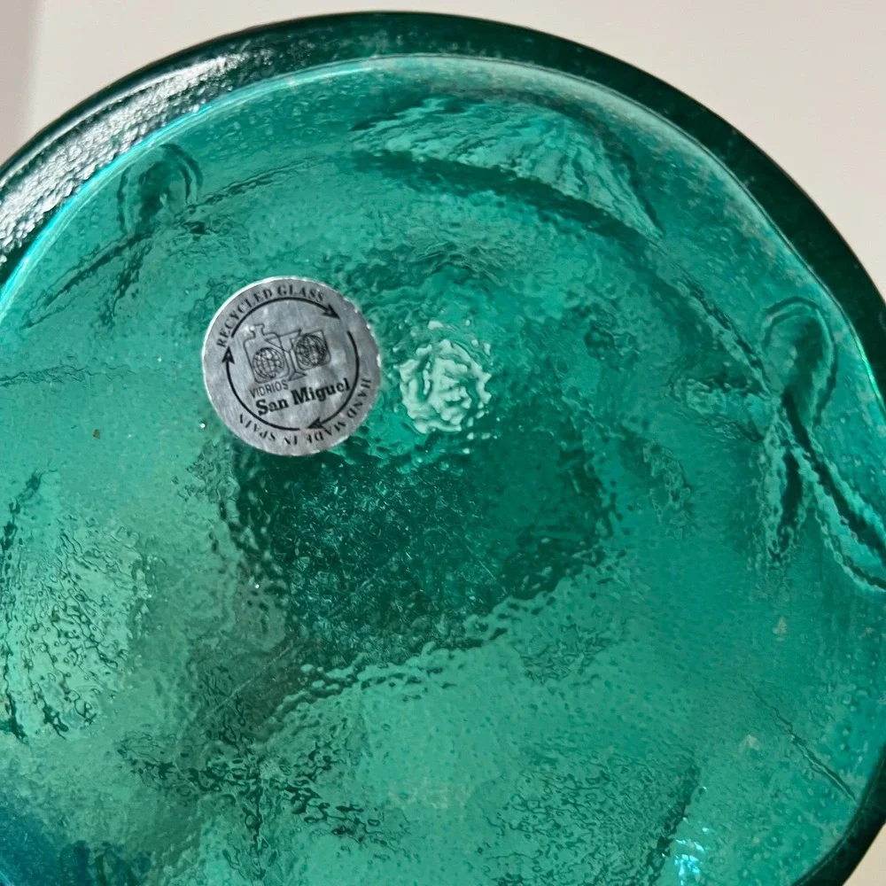 Green Glass‎ Decanter Seashell Stopper Vidrios San Miguel 14